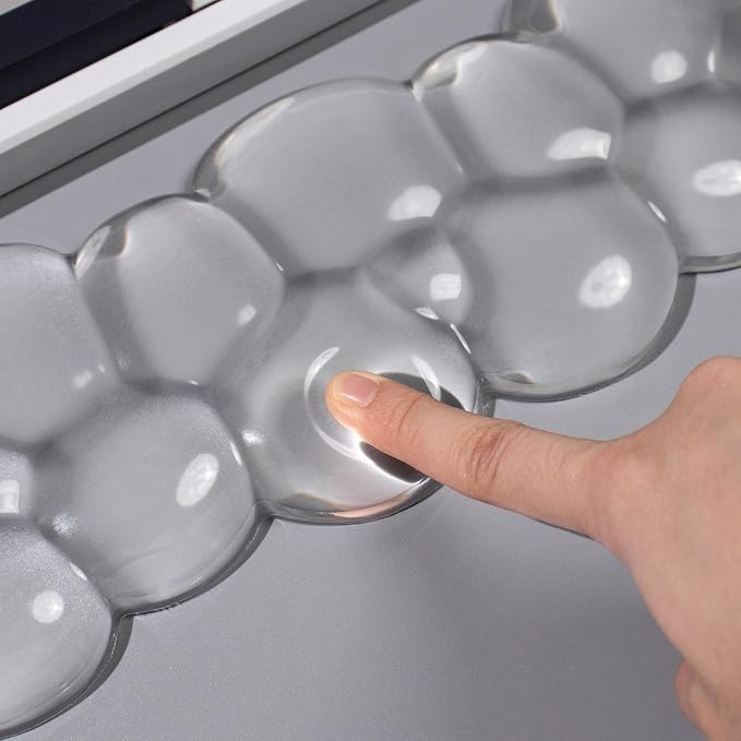 Ergonomic Cloud Gel Keyboard and Mouse Wrist Rest Set – White Clear Wrist Rest for Keyboard 60%/68%/75%, Comfort & Support for Typing and Gaming (Cloud)