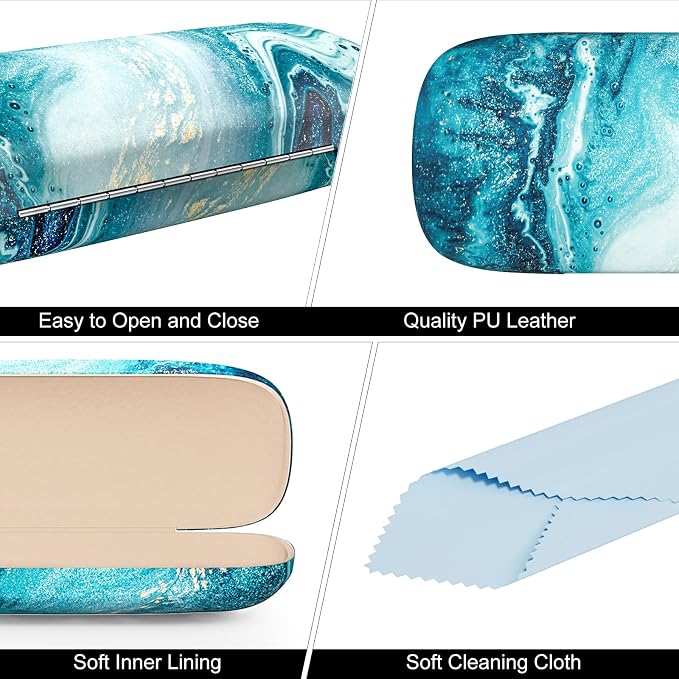 Eyeglasses Case, Hard Shell Protective Case for Glasses, Unisex for Women Men