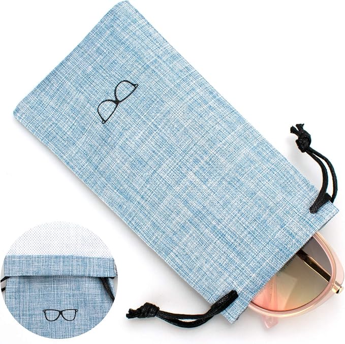 Vemiss Hard Shell Sunglasses Case, Large Linen Fabric Protective Glasses Case for Men Women