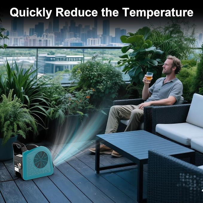 High Velocity Floor Drying Fan for Cooling, 355 CFM Air Mover Blower Fan for Job Site and Home, 3 Speeds Portable Industrial Fans for Garage, Shop, Patios, Attic, Blue