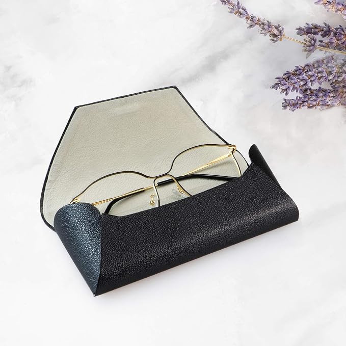LifeArt Eyeglass Case Hard Shell, Portable Sunglass Case, Fashionable PU Leather Eyeglass Case, Lightweight