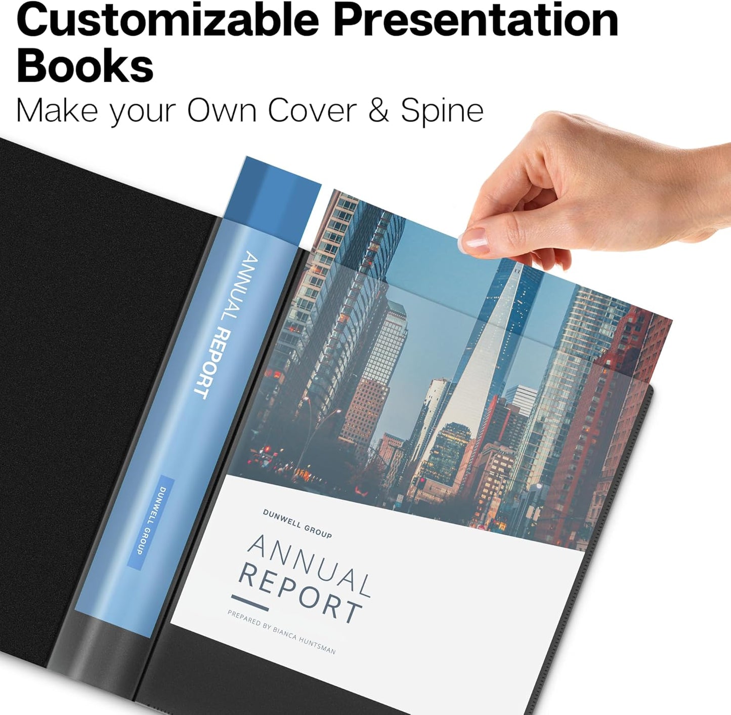 Dunwell Presentation Binder 24-Pocket, Displays 48 Pages, 8.5x11 Portfolio Binder with Plastic Sleeves, Storage and Organizer for Documents, Certificates, Projects, Photos (3 Pack, Black)