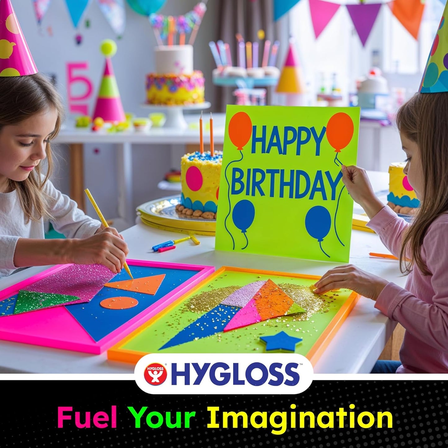 Hygloss Medium Poster Board 11x14 - 25 Assorted Neon Color Poster Boards Bulk Pack - 10 Pt. Thickness Colored Poster Board Paper for Projects, Signs, Displays - Posterboard Multipack 11" x 14"