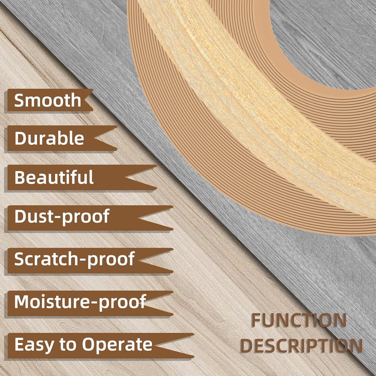 GSCIT Club Maple Edge Banding, 3/4 inch x 250ft roll of Veneer Edge Banding Preglued Flexible, Real Wood Tape Banding