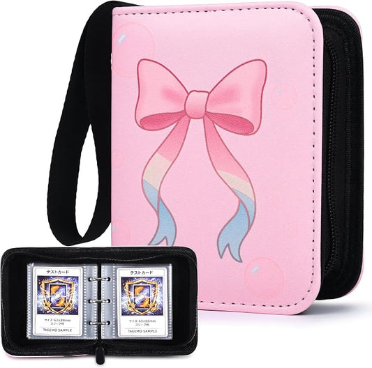 Mini Trading Card Binder Album, 1 Pocket Card Binder with 40 Pages 80 Pockets, Top Loading Small Card Binder for Trading Cards, Single Card Holder Book for TCG Sports,Game Cards, Card Storage Binder