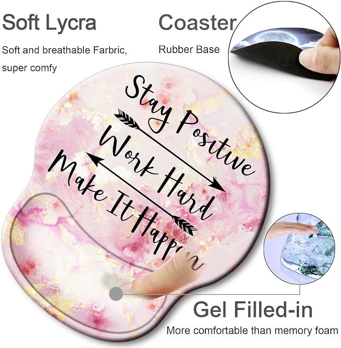 Ergonomic Mouse Pad with Wrist Rest Support,Gel Mouse Pads for Desk | Big Mousepad With Coaster Non-slip & Pain Relief for Computer, Home&Office Desk Decor