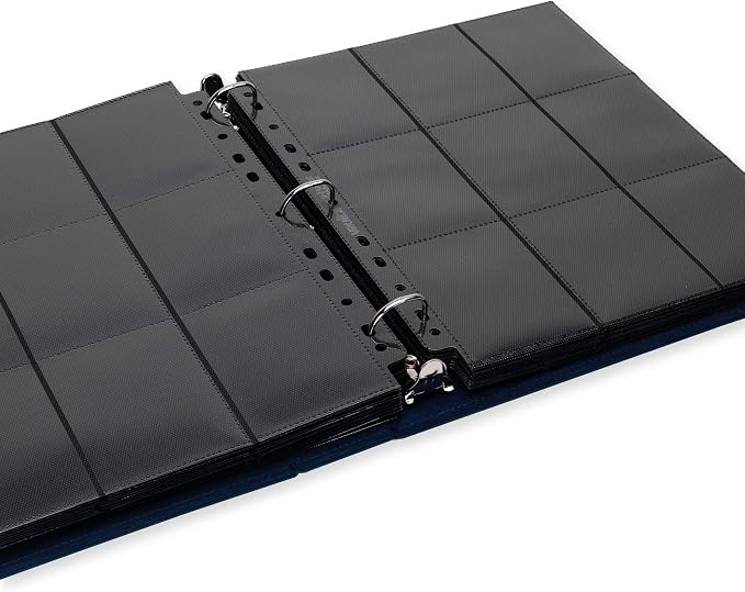 Vault X Slim Ring Binder, 540 Cards, fits 9 Pocket Pages, Exo-Tec Material, 3 D-Ring Folder, for Trading Cards (Blue)