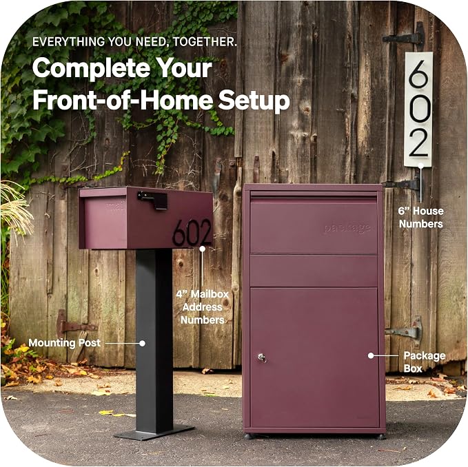 Adoorn Post Mount Outdoor Mailboxes - Large Decorative Mailbox for Letters and Packages - Weatherproof Construction - Durable Steel - Magnetic Closure - 9.5” H x 9.5” W x 20.75” D - Forest Green