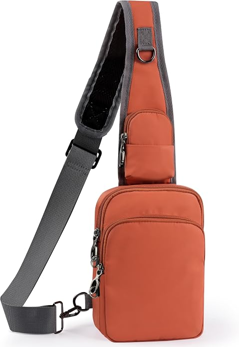 Sling Bag, Crossbody Bag with Zipper Lock, RFID Blocking & Water Resistant for Men and Women
