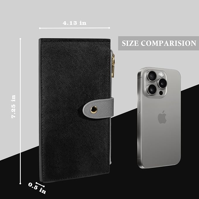 Travelambo RFID Wallet Women Bifold Multi Card Wallet Case with Zipper Pocke Credit Card Holder for Women