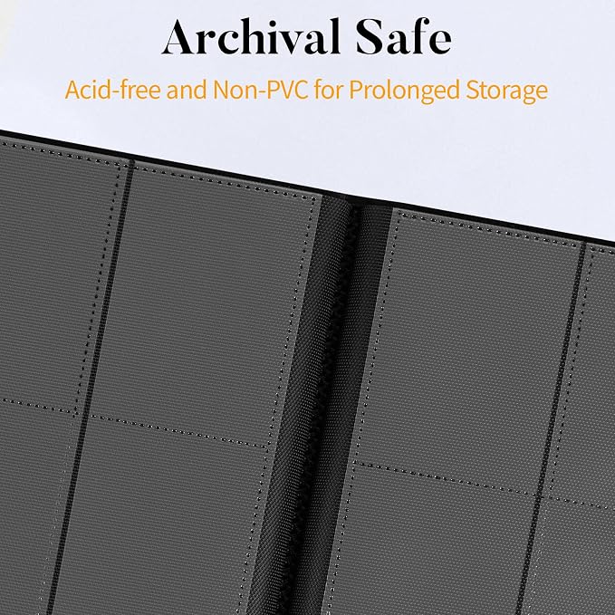 Heavy Duty Card Binder, Fabmaker 9 Pocket Trading Card Binder Holds 360 Cards, Sleek Side-Loading Card Album, Sturdy Card Collection Folder for Game Cards, Sport Cards, Purple
