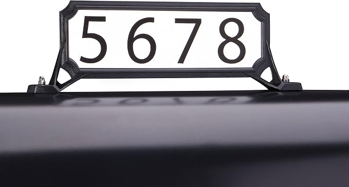Architectural Mailboxes Roxbury Mailbox and Premium Steel Post Combo with Manhattan Address Plaque, Medium, Black