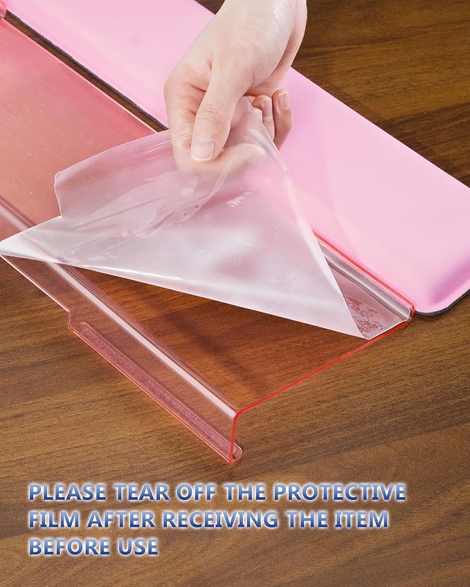 Laborio Computer Keyboard Wrist Rest, Keyboard Riser Stand for Desktop | Pink, Ergonomic Acrylic Keyboard Holder, Non-slip Wrist Pad, Pain Relief for Typing, Multiple Colors