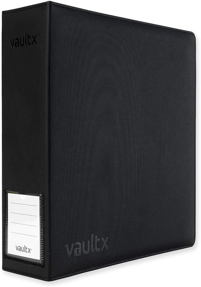 Vault X Large Ring Binder, 900 Cards, fits 9 Pocket Pages, Exo-Tec Material, 3 D-Ring Folder, for Trading Cards (Black/Green)