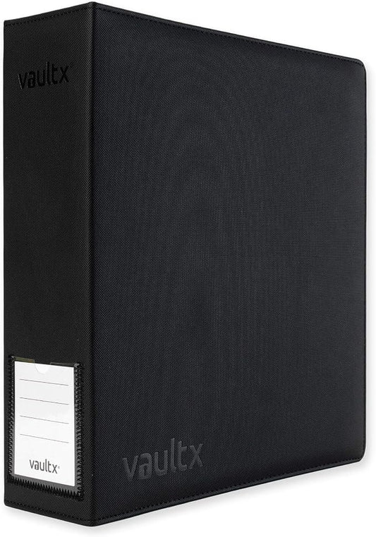 Vault X Large Ring Binder, 900 Cards, fits 9 Pocket Pages, Exo-Tec Material, 3 D-Ring Folder, for Trading Cards (Black/Green)