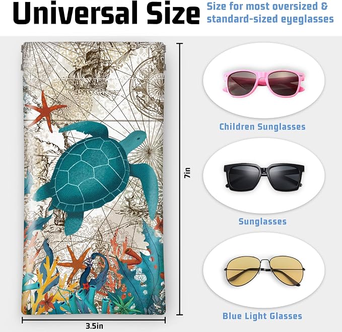 Soft Sunglasses Eyeglass Glasses Case,7x3.5inch Portable PU Leather Squeeze Top Holder Bag Pouch for Women Men