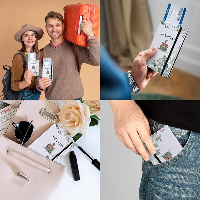 Passport Book Holder,Passport Wallet for Men Mr and Mrs Passport Holder for Women Passport Cover Passport Case for Couples Passport Books Holder Mother's Day (6x4)
