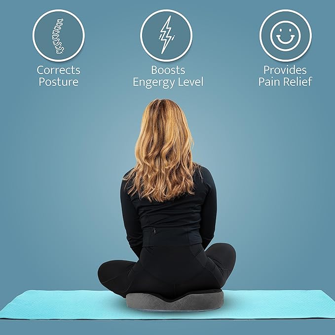 Gel Donut Pillow | Lifting Cushion | Donut Cushion for Tailbone Hemorrhoid Cushion Coccyx Sciatica Pregnancy Cushion (Grey/Black Velvet)