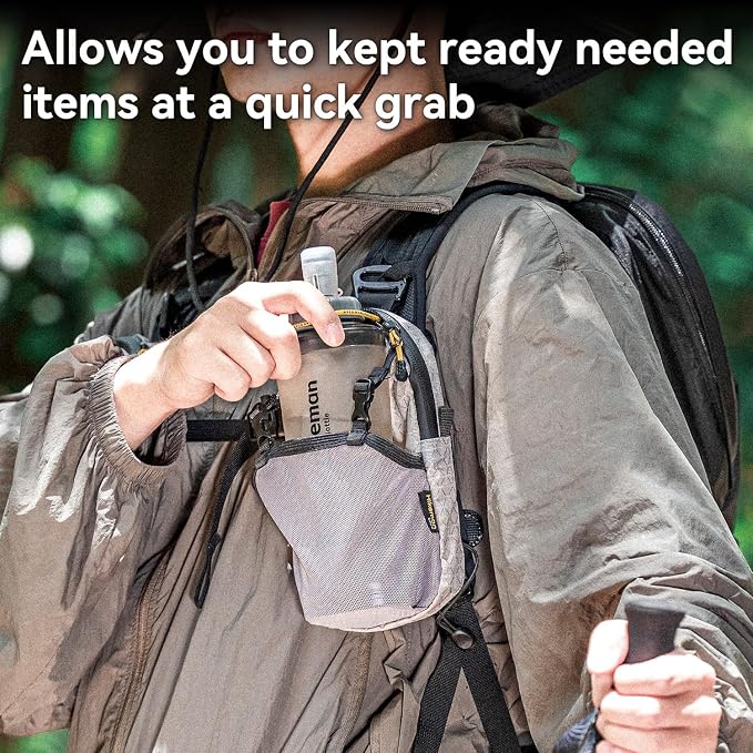HIKEMAN Backpack Shoulder Strap Pouch - Smartphone Strap Pack,Waterproof Backpack Strap Pocket Attachment Bag for Hikers,Small Crossbody Bag Waist Pack for Sports Hiking Camping(Purple)