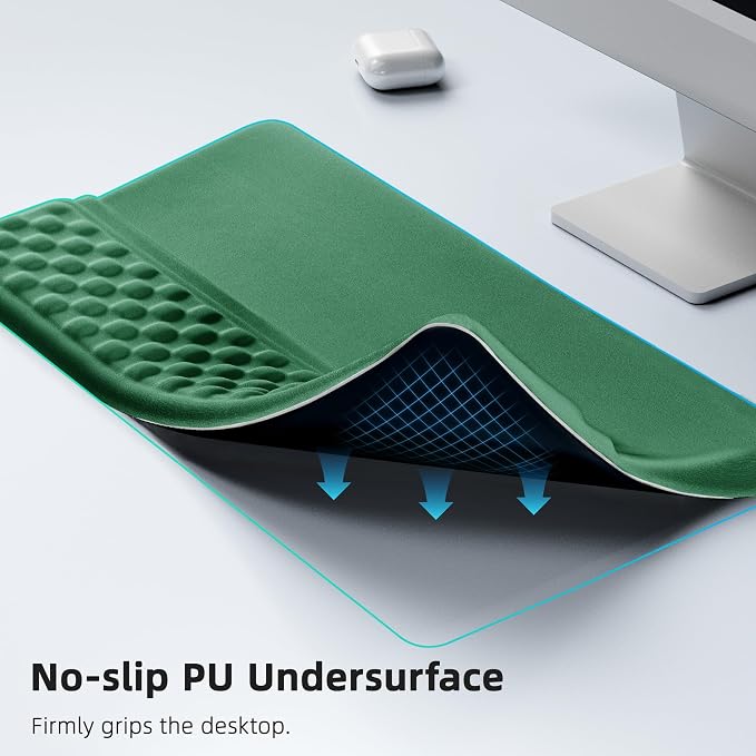 Ospelelf Keyboard Wrist Rest Pad, Comfy Ergonomic Keyboard Stand Riser Holder, Computer Wrist Support Cushion forTyping, Green