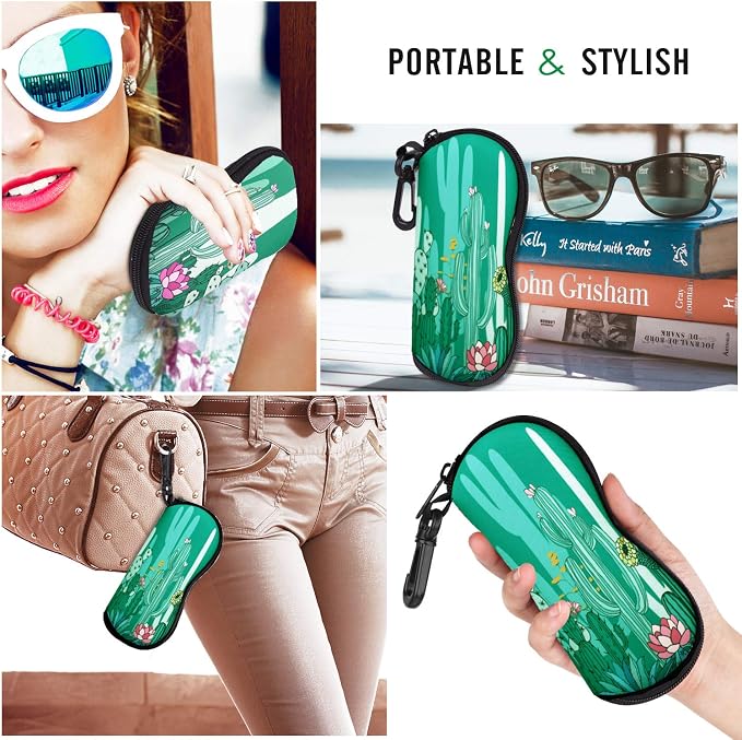 MoKo Sunglasses Soft Case Ultra Light Neoprene Zipper Eyeglass Case for Men Women