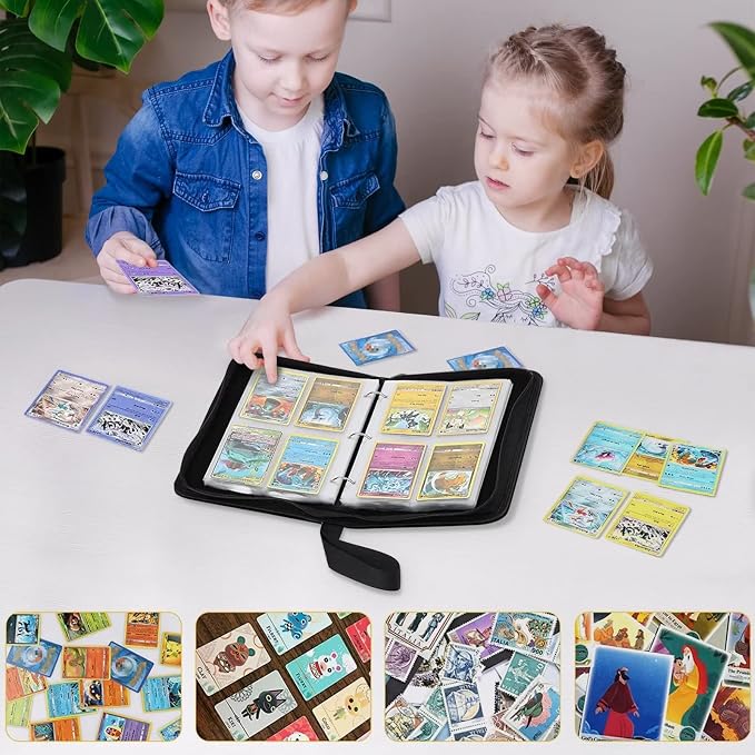 Soccer Card Binder Holder 480 Pockets with 60 Removable Sleeves, Portable Sports Trading Cards Binder Album Collector Organizer Protectors with Zipper,Waterproof