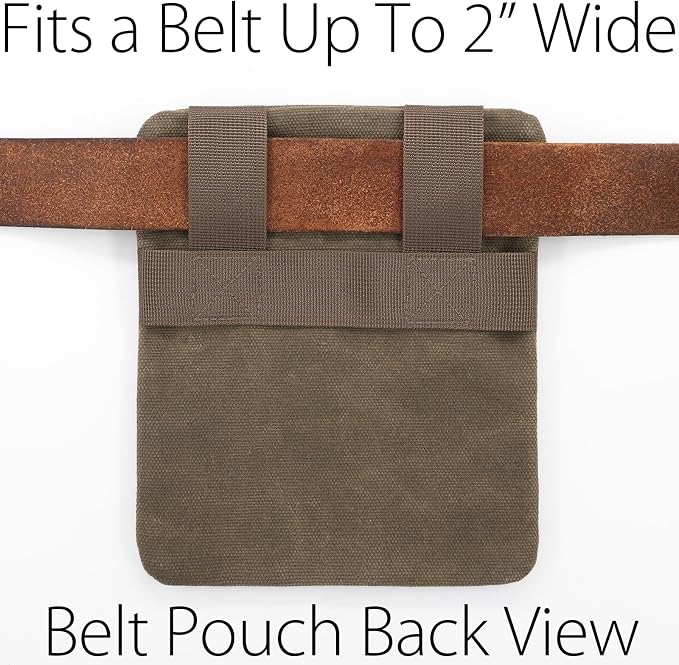 Belt Zipper Pouches for Men Women Compact EDC Pouch, YKK Zipper, Anti-theft Pickpocket Proof Safety Wallets, Waist Pack for Traveling Hiking, Water Resistant, Tough Waxed Canvas, Olive