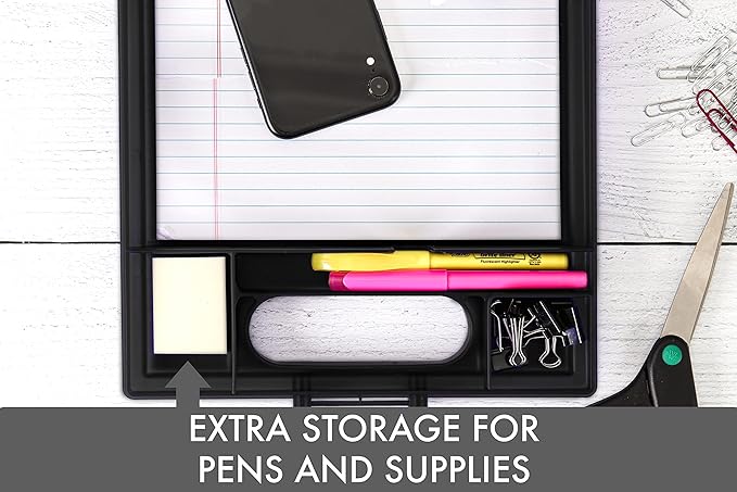 Dexas Clipcase Storage Clipboard with Handle, Black (Pack of 12)