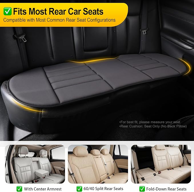 kingphenix 5-Piece Car Seat Cushion Set with Back Support | Full Back Support Pillow and Seat Cushion for Long Driving, Road Trips, Truck, Van, SUV, Dark Grey