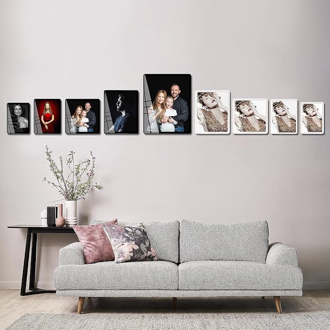 Bluesun Black 4×6 Picture Frames 3pk, Vertical & Horizontal Wall & Tabletop | 3 Pack 4×6 Photo Frames with Tempered Glass & Rounded Corners, 6×4 Frames for Home Living Room Bedroom Hallway Office