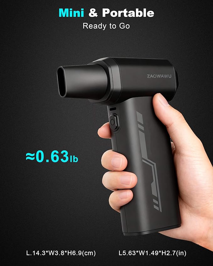 Electric Air Duster - 150000RPM Keyboard Duster for PC Cleaning, Cordless Compressed Air Duster Replaces Canned Air, 3-Gear Rechargeable Electronics Cleaner for Laptop, Car, Home & Office