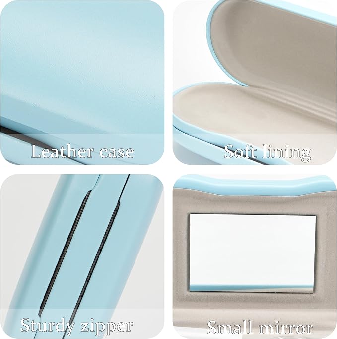 Eyeglass Case Double Sided Travel Size Portable Contact Lens Box 2 in 1 | Multifunction With Tool for Daily Outdoor Office