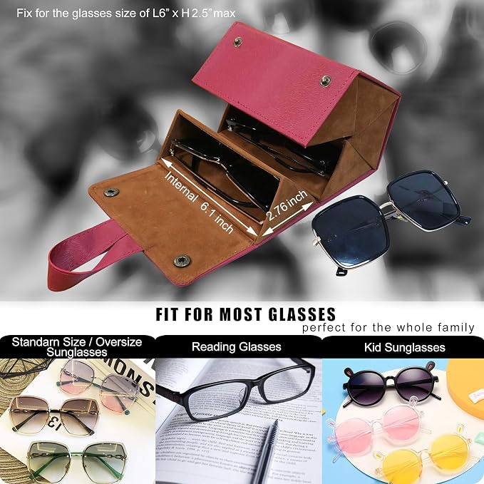 Longjet Sunglasses Organizer Travel Glasses Case 5 Slots Multiple Pairs Eyeglasses Storage Box Hanging Eyewear Holder