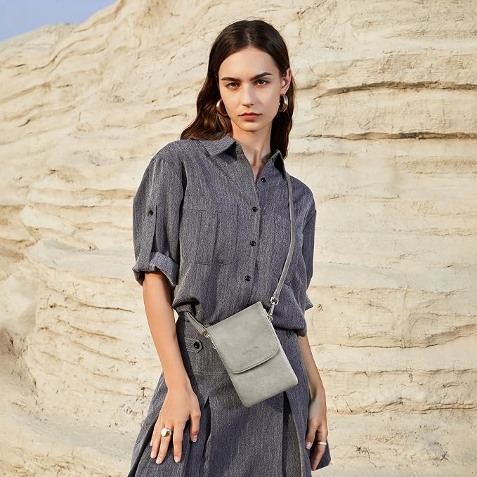 BOSTANTEN Small Crossbody Bag for Women Designer Cell Phone Purse | Vegan Leather, Multiple Pockets, Card Slots, Compact Size for Phone, Cards and Keys, Daily Travel Shopping Use