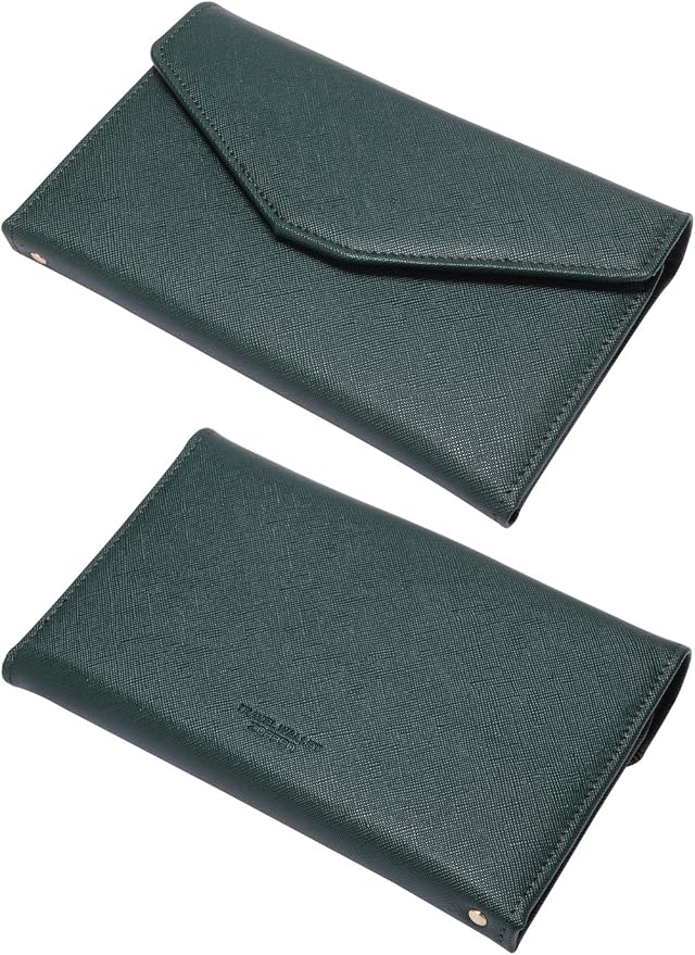 Passport Holder Travel Wallet Organizer for Women,Dark Olives | RFID secure, 6 card slots, 35 sim pockets, passport holder with zip-around wallet, slim fit for women travelers.