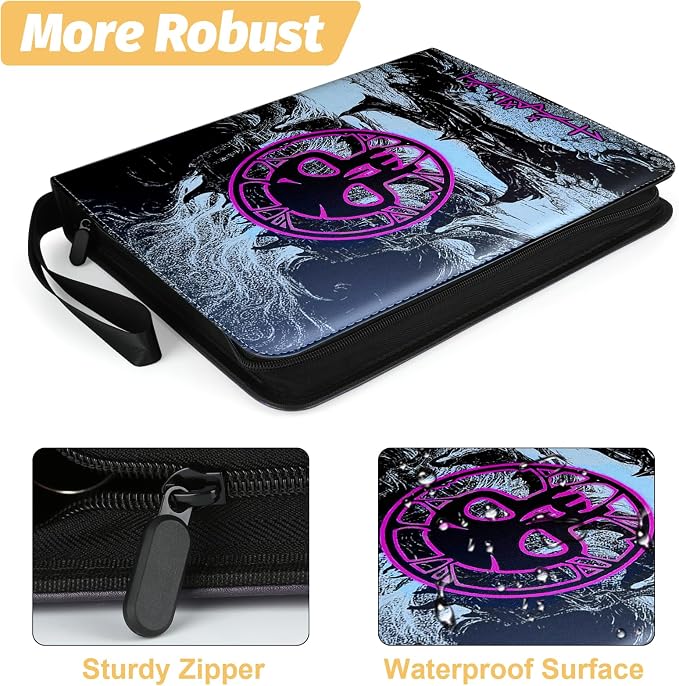 9 Pocket Card Binder, 720 Double Sided Pocket Trading Card Binder, Premium PU Card Collector Album,Card Folder for MTG/YGO/PTCG/Game Cards(Purple)