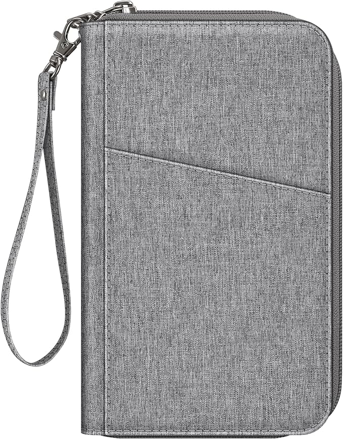 FINTIE Family Passport Holder Wallet Travel Document Organizer Clutch Bag | RFID Blocking Credit Cards Case Cover for Women Men