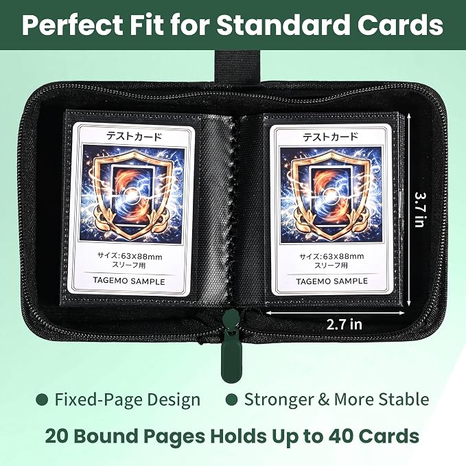 Mini Trading Card Binder Album, 1 Pocket Card Binder with 20 Double-Sided Pages 40 Pockets, Side Loading Small Card Binder for Trading Cards, Single Card Holder Book for Collectors and Kids