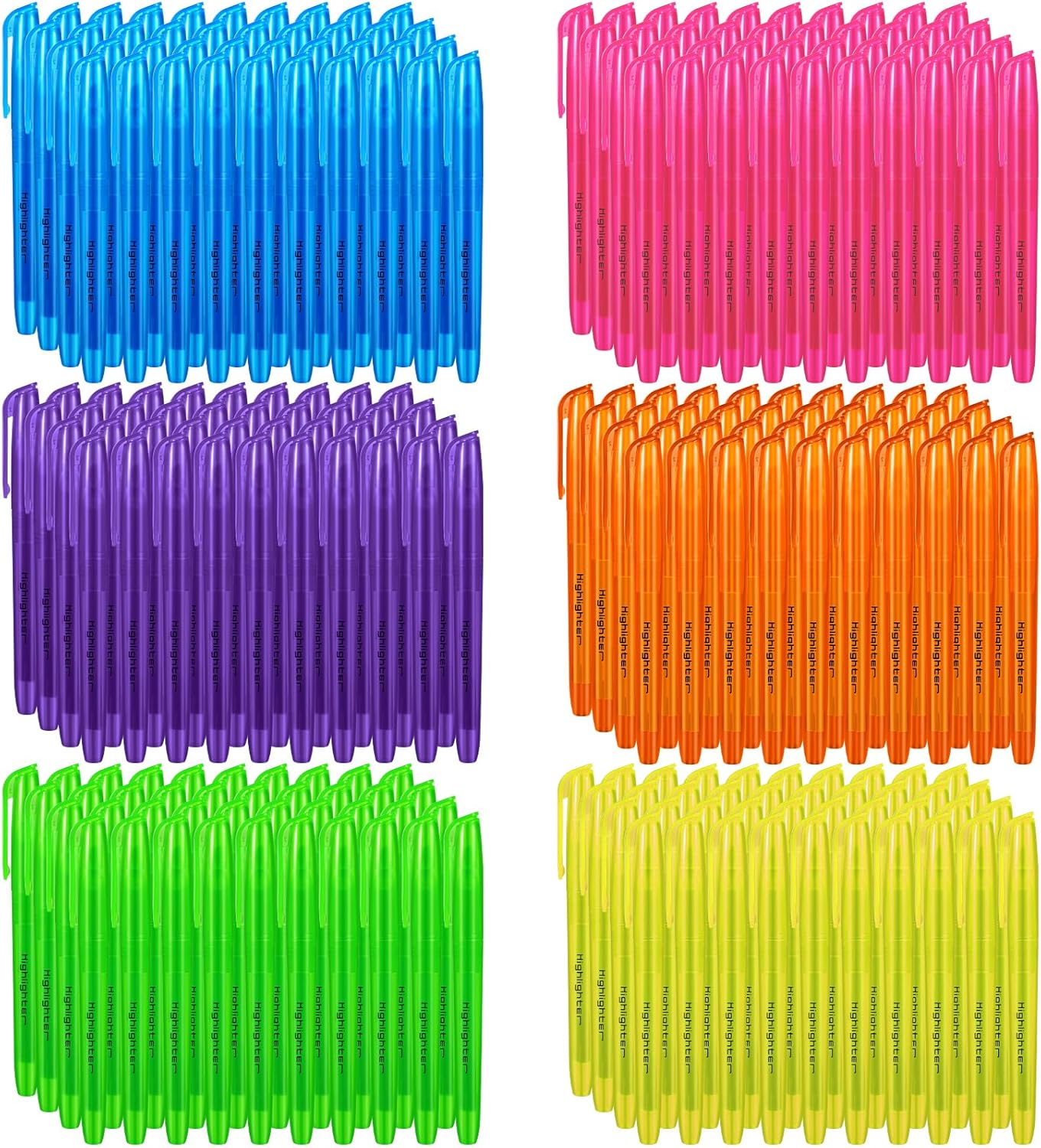BESARME 240 Pack Assorted Colors Highlighters Bulk 6 Colors Fluorescent Markers for Home School Office