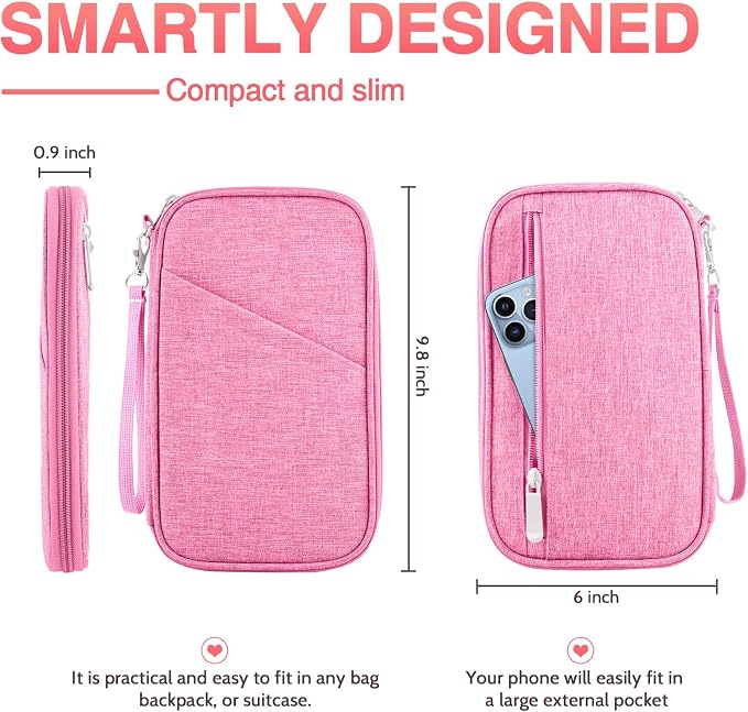 Passport Holder Family, Women Rfid Blocking Passport Wallet, Travel Essentials Premium Wallets, Waterproof Passport Holders Bag for Men Traveling, Travel Document Organizer Credit Cards Case