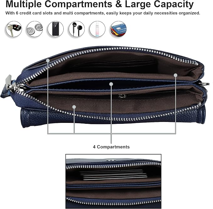 befen Genuine Leather Small Crossbody Bags for Women Cell Phone Travel Bag | Soft Real Leather, Adjustable Shoulder Strap, Card Slots, Compact Size, Daily Travel Shopping Outing Use, Phone Purse