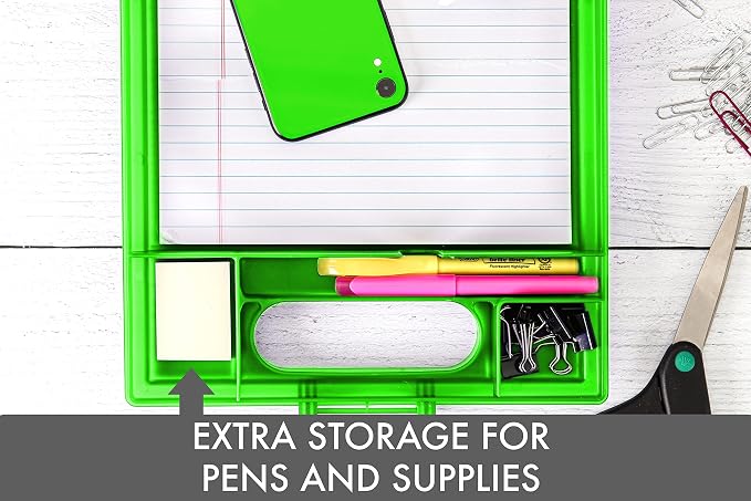 Dexas Clipcase Storage Clipboard with Handle, Lime Green