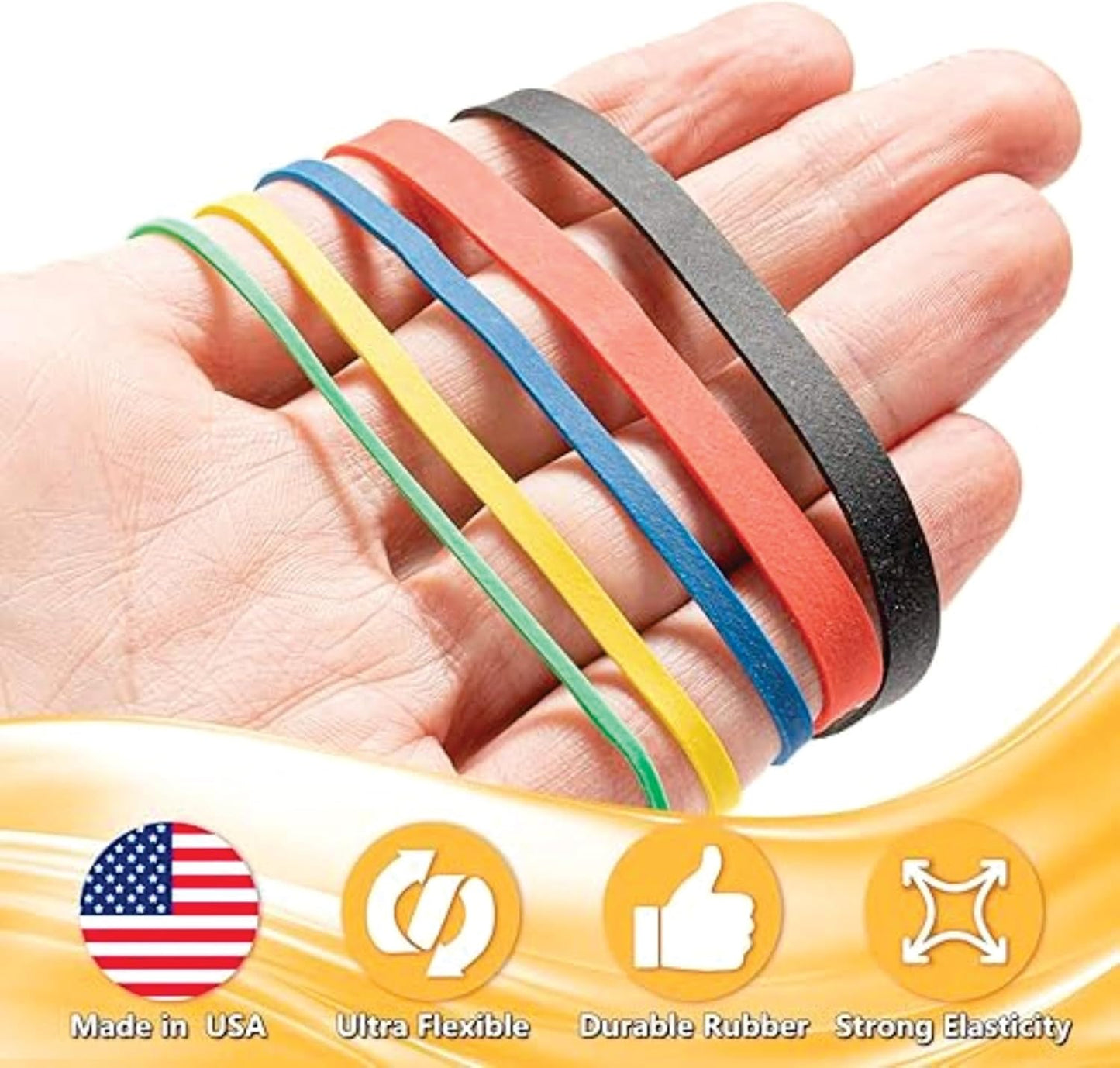 Assorted Color & Size Rubber Bands - Size #54 - Rubber Band Depot - Everyday Bands, Business Rubber Bands - 1/4 Pound Bag