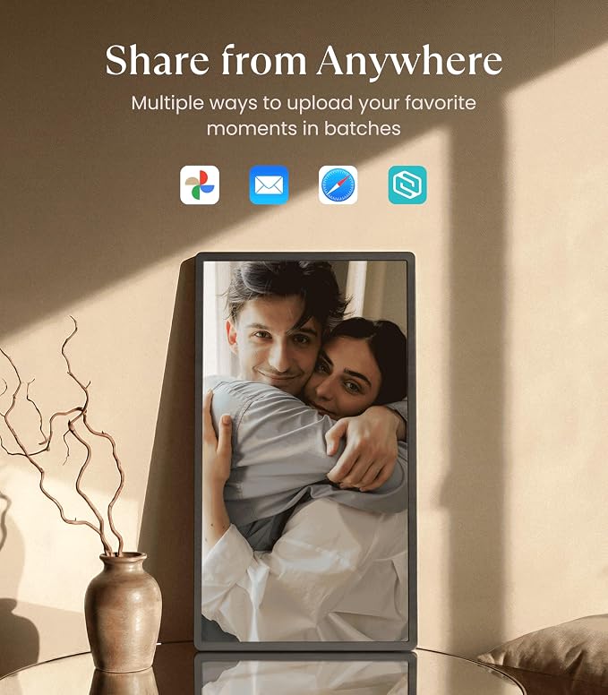 Cozyla Frame: 32" WiFi Digital Picture Frame with Large Display – No Subscription & Unlimited Storage, Support Long Video, Electronic Photo Frame for Gift, Share via Google Photos, App, Email, Web