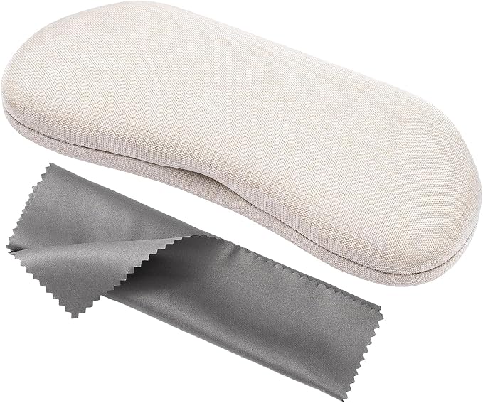 Vemiss Hard Shell Sunglasses Case, Large Linen Fabric Protective Glasses Case for Men Women
