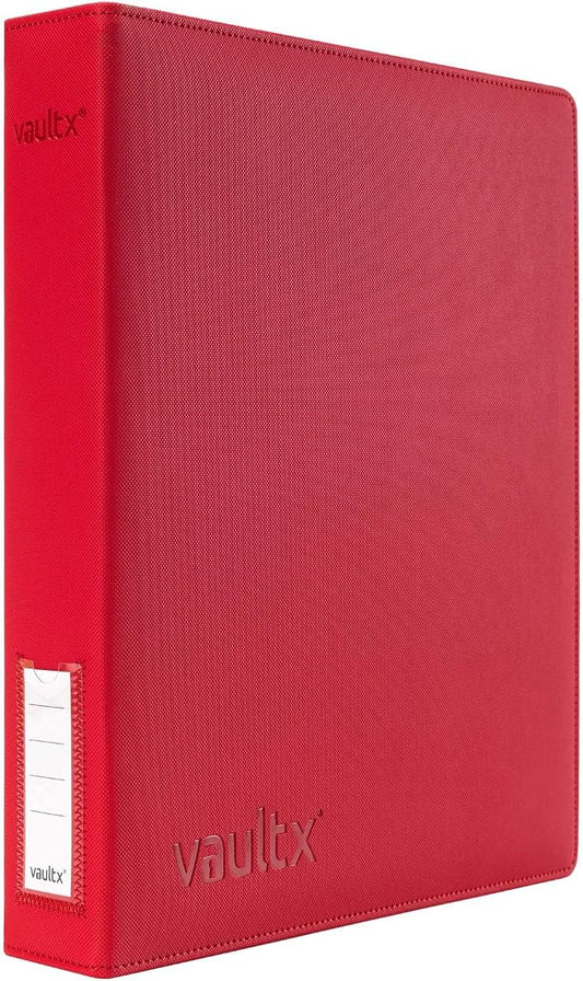 Vault X Slim Ring Binder, 540 Cards, fits 9 Pocket Pages, Exo-Tec Material, 3 D-Ring Folder, for Trading Cards (Red)