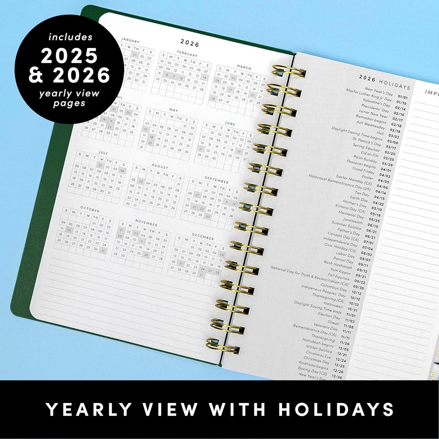 PAPERAGE 17 Month Academic Planner 2025-2026, Weekly & Monthly Spreads, August 2025 - December 2026, Small (5 in x 8 in), Blush