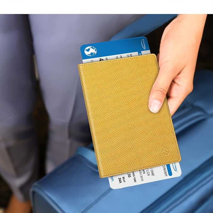 FINTIE Passport Holder, Slim Travel Wallet RFID Blocking Card Case Cover | Passport Cover Protector Essentials with Credit Card Slots, For Women/Men