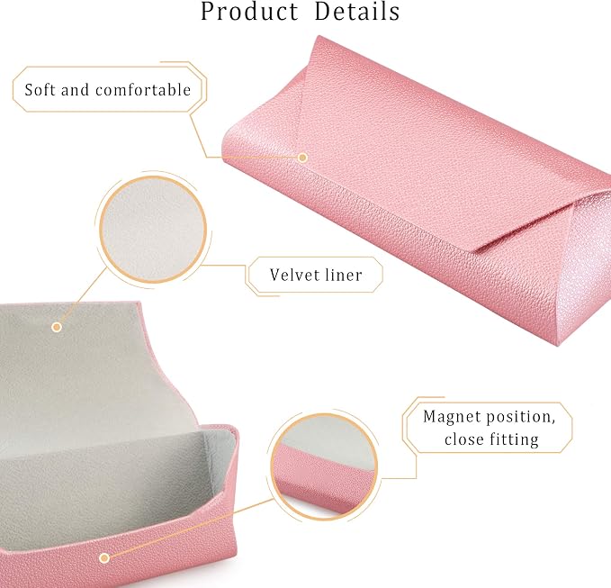 LifeArt Eyeglass Case Hard Shell, Portable Sunglass Case, Fashionable PU Leather Eyeglass Case, Lightweight