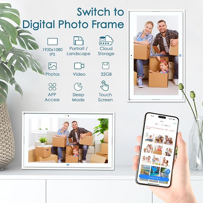 15.6" Digital Wall Calendar No Monthly Fee Family Hub Touchscreen | Multi-calendar Merger Smart Ambient Brightness Large Recipe Library